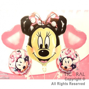 SET DE GLOBOS METALIZADO MINNIE 5 UNIDADES X 1